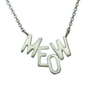 Meow Necklace in Sterling Silver animal,necklaces,NEW Woof and Meow meow-necklace-in-sterling-silver 16",17",18",15"