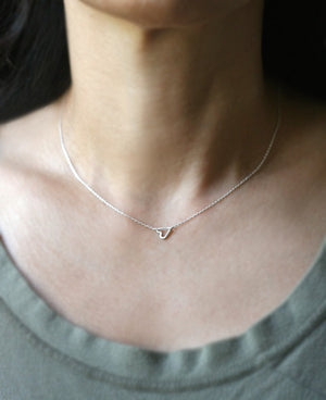 Tiny Sideways Heart Necklace in Sterling Silver hearts,necklaces tiny-sideways-heart-necklace-in-sterling-silver 16",17",18"