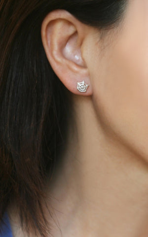 Web Stud Earrings in Sterling Silver earrings,HALLOWEEN,nature/organic web-stud-earrings-in-sterling-silver Default Title