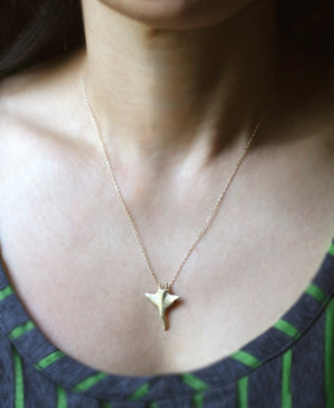 Manta Ray Pendant Necklace in 14k Gold animal,necklaces,ocean manta-ray-pendant-necklace-in-14k-gold 18",20",22"