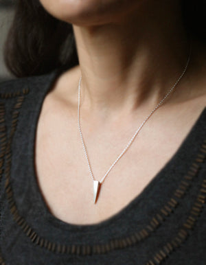 Single Spike Necklace in Sterling Silver geometric,necklaces single-spike-necklace-in-sterling-silver 16",17",18"