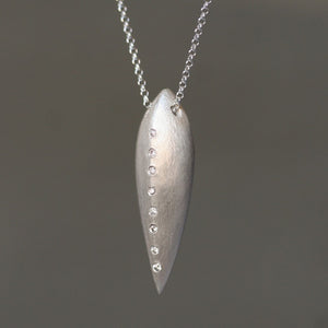 Seed Pod Necklace in Sterling Silver with 8 Diamonds nature/organic,necklaces seed-pod-necklace-in-sterling-silver-with-diamonds 28",30",32"