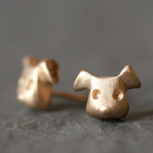 Puppy Stud Earrings animal,earrings puppy-stud-earrings-in-14k-gold 14K Yellow,14K White