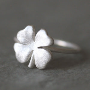Four Leaf Clover Ring in Sterling Silver Luck for Sale,symbols,rings four-leaf-clover-ring-in-sterling-silver 4,4.5,5,5.5,6,6.5,7,7.5,8,8.5,9,9.5