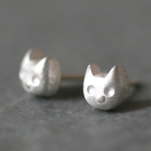 Kitty Stud Earrings in Sterling Silver animal,earrings kitty-stud-earrings-in-sterling-silver Default Title