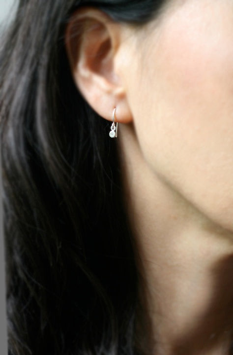Tiny diamond drop earrings Clearance
