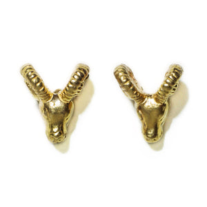 Ram Stud Earrings in 18K Gold Plate Year of the Ram,animal,earrings ram-stud-earrings-in-18k-gold-plate Default Title