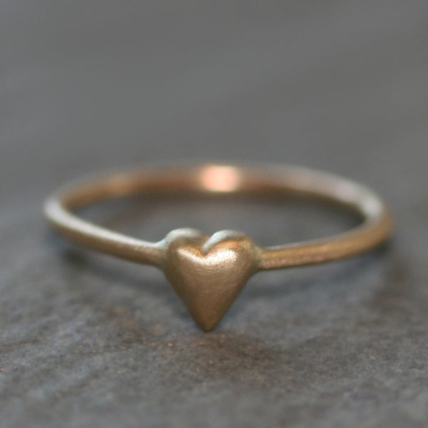 14K Yellow Gold Puffed Heart Ring, Shop 14k Yellow Gold Contemporary Rings