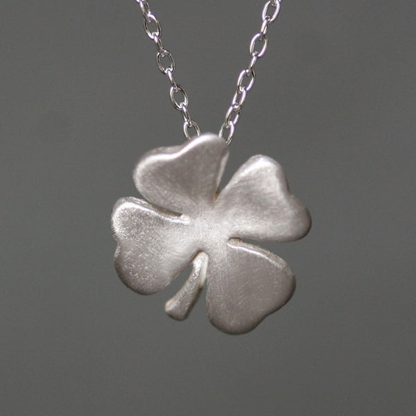 Four Leaf Clover Necklace in Brass with Gold Filled Chain - Michelle Chang