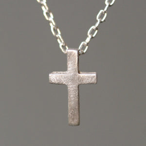 Tiny Cross Necklace in Sterling Silver necklaces,symbols tiny-cross-necklace-in-sterling-silver 16",17",18"