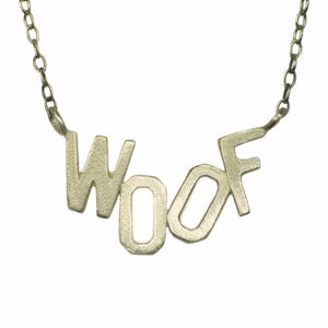 WOOF Necklace in 10K Gold with 14K Gold Chain animal,necklaces,NEW Woof and Meow woof-necklace-in-10k-gold-with-14k-gold-chain 16" / Yellow,16" / Pink,17" / Yellow,17" / Pink,18" / Yellow,18" / Pink,15" / Yellow,15" / Pink