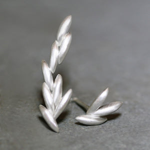 Mismatch Seed Climber Earrings in Sterling Silver earrings, seed mismatch-rice-climber-earrings-in-sterling-silver For the Right Ear,For the Left Ear