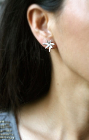 7 Petal Bud Earrings in Sterling Silver earrings,nature/organic,wedding 7-petal-bud-earrings-in-sterling-silver Default Title
