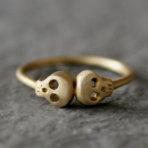 Double Baby Skull Ring in Brass skulls,HALLOWEEN,rings double-baby-skull-ring-in-brass 4,4.5,5,5.5,6,6.5,7,7.5,8,8.5,9,9.5