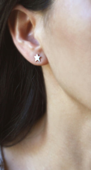 Star Stud Earrings in Sterling Silver earrings,symbols star-stud-earrings-in-sterling-silver Default Title