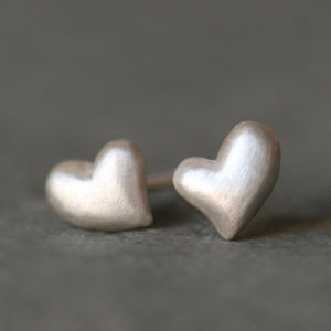 Puffy Heart Stud Earrings in Sterling Silver hearts,earrings puffy-heart-stud-earrings-in-sterling-silver Default Title