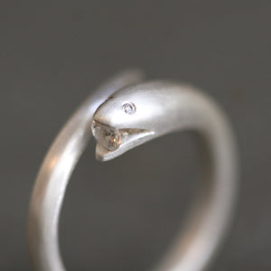 Small Open Mouth Snake Ring in Sterling with Diamonds and Sapphire rings,animal small-open-mouth-snake-ring-in-sterling-with-diamonds-and-sapphire 5,5.5,6,6.5,7,7.5,8,8.5,9