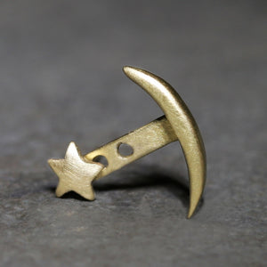 Tiny Star and Crescent Moon Ear Jacket in Brass shooting star tiny-star-and-crescent-moon-ear-jacket-in-brass Default Title