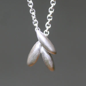Triple Seed Pendant Necklace in Sterling Silver seed,necklaces triple-rice-pendant-necklace-in-sterling-silver 16",17",18",15"