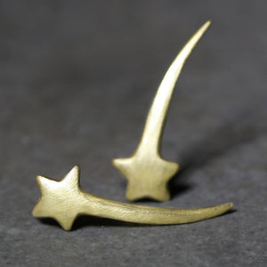 Shooting Star Ear Climbers in Brass shooting star,earrings shooting-star-ear-climbers-in-brass Default Title