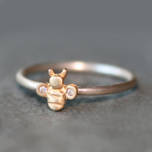 Bee Ring in 14K Gold and Diamonds with Sterling Silver Band rings,animal bee-ring-in-14k-gold-and-diamonds-with-sterling-silver-band 4 / 14K Yellow,4 / 14K Rose,4.5 / 14K Yellow,4.5 / 14K Rose,5 / 14K Yellow,5 / 14K Rose,5.5 / 14K Yellow,5.5 / 14K Rose,6 / 14K Yellow,6 / 14K Rose,6.5 / 14K Yellow,6.5 / 14K Rose,7 / 14K Yellow,7 / 14K Rose,7.5 / 14K Yellow,7.5 / 14K Rose,8 / 14K Yellow,8 / 14K Rose,8.5 / 14K Yellow,8.5 / 14K Rose,9 / 14K Yellow,9 / 14K Rose,9.5 / 14K Yellow,9.5 / 14K Rose,3 / 14K Yellow,3 / 