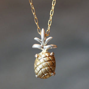 Pineapple Necklace in Brass with Sterling Silver Setting nature/organic,necklaces pineapple-necklace-in-brass-with-sterling-silver-setting 16" / Sterling Silver,16" / Gold Fill,17" / Sterling Silver,17" / Gold Fill,18" / Sterling Silver,18" / Gold Fill,15" / Sterling Silver,15" / Gold Fill