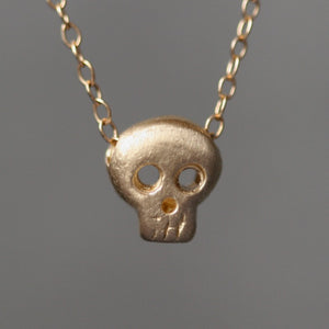 Baby Skull Necklace in 14K Gold HALLOWEEN,skulls,necklaces baby-skull-necklace-in-14k-gold 14K Yellow / 16",14K White / 16",14K Yellow / 17",14K White / 17",14K Yellow / 18",14K White / 18"