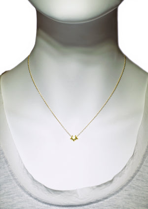 Fox Necklace in 18K Gold Plate with Blue CZ animal,necklaces fox-necklace-in-18k-gold-plate 16",17",18"
