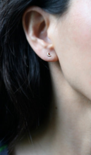Tiny Moon Stud Earrings in 14k Gold earrings,symbols tiny-moon-stud-earrings-in-14k-gold 14K Yellow,14K White