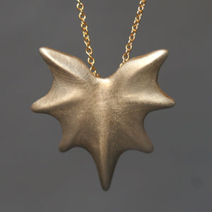Thorny Leaf Necklace in Brass with Gold Fill Chain necklaces,nature/organic thorny-leaf-necklace-in-brass-with-gold-fill-chain 28",30",32"