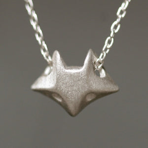 Fox Necklace in Sterling Silver necklaces,animal fox-necklace-in-sterling-silver 16",17",18"