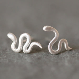 Mini Mismatched Snake Stud Earrings in Sterling Silver earrings,animal mini-mismatched-snake-stud-earrings-in-sterling-silver Default Title