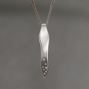 Cleo Necklace in Oxidized Sterling Silver w/ Diamonds and Sueded Cord necklaces,nature/organic cleo-necklace-in-oxidized-sterling-silver-w-diamonds-and-sueded-cord 28",30",32"