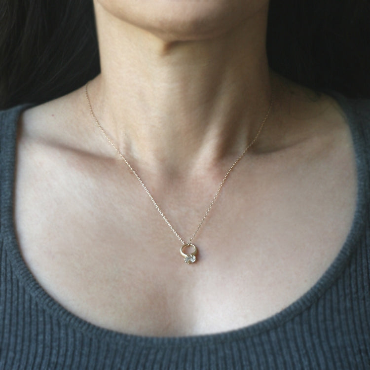 Personalised Heart Ring Keeper Necklace By aujune | notonthehighstreet.com