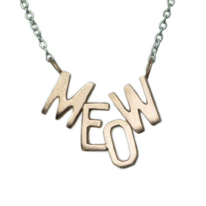 MEOW Necklace in 10K Gold and Sterling Silver animal,necklaces,NEW Woof and Meow meow-necklace-in-10k-gold-and-sterling-silver 16" / Yellow,16" / Pink,17" / Yellow,17" / Pink,18" / Yellow,18" / Pink,15" / Yellow,15" / Pink