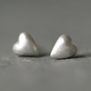 Tiny Puffy Heart Stud Earrings in Sterling Silver earrings,hearts tiny-puffy-heart-stud-earrings-in-sterling-silver Default Title