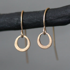 Tiny Ring Earrings in 14K Gold nature/organic,earrings tiny-ring-earrings-in-14k-gold 14K Yellow,14K White