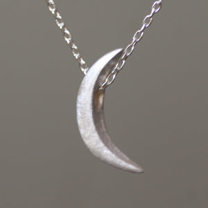 Crescent Moon Necklace in Sterling Silver necklaces,symbols crescent-moon-necklace-in-sterling-silver 16",17",18"