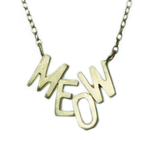 MEOW Necklace in 10K Gold with 14K Gold Chain NEW Woof and Meow,animal,necklaces meow-necklace-in-10k-gold-with-14k-gold-chain 16" / Yellow,16" / Pink,17" / Yellow,17" / Pink,18" / Yellow,18" / Pink,15" / Yellow,15" / Pink