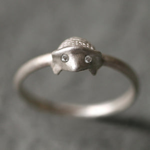 Hedgehog Ring in Sterling Silver with Diamonds animal,rings hedgehog-ring-in-sterling-silver-with-diamonds 4,4.5,5,5.5,6,6.5,7,7.5,8,8.5,9