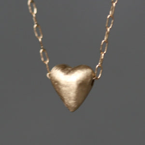 Tiny Puffy Heart Necklace in 14K Gold necklaces,hearts tiny-puffy-heart-necklace-in-14k-gold 16" / 14K Yellow,17" / 14K Yellow,18" / 14K Yellow,16" / 14K White,17" / 14K White,18" / 14K White