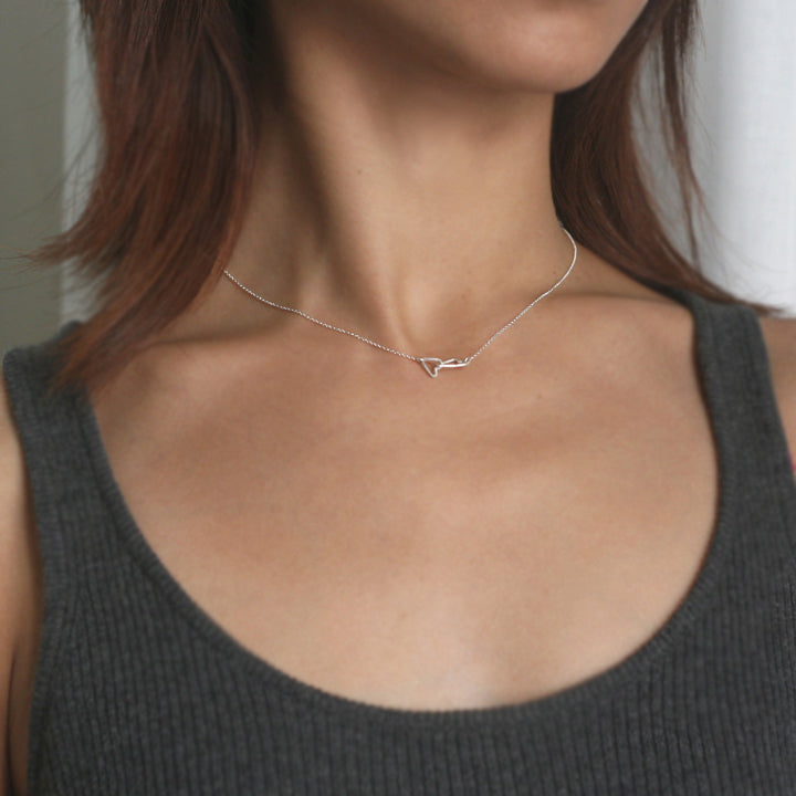 Buy Delicate Heart Necklace 925 Sterling Silver 18K Gold, Necklace With Heart  Pendant, Choker Necklace With Cross Heart Minimalist, Gift for Her Online  in India - Etsy