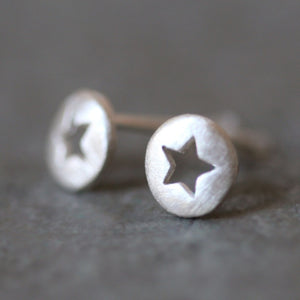 Star Cutout Stud Earrings in Sterling Silver earrings,symbols star-cutout-stud-earrings-in-sterling-silver Default Title