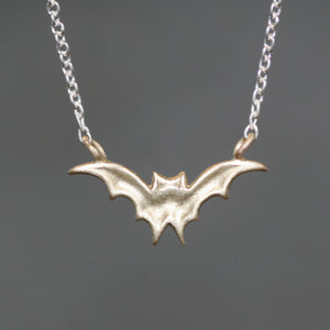 Bat Necklace in 10K Gold and Sterling Silver necklaces,HALLOWEEN,animal bat-necklace-in-10k-gold-and-sterling-silver 16",17",18"
