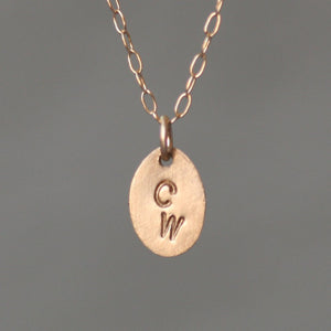 Tiny Oval Initial Necklace in 14K Gold initials,necklaces tiny-oval-initial-necklace-in-14k-gold 15",16",17",18"