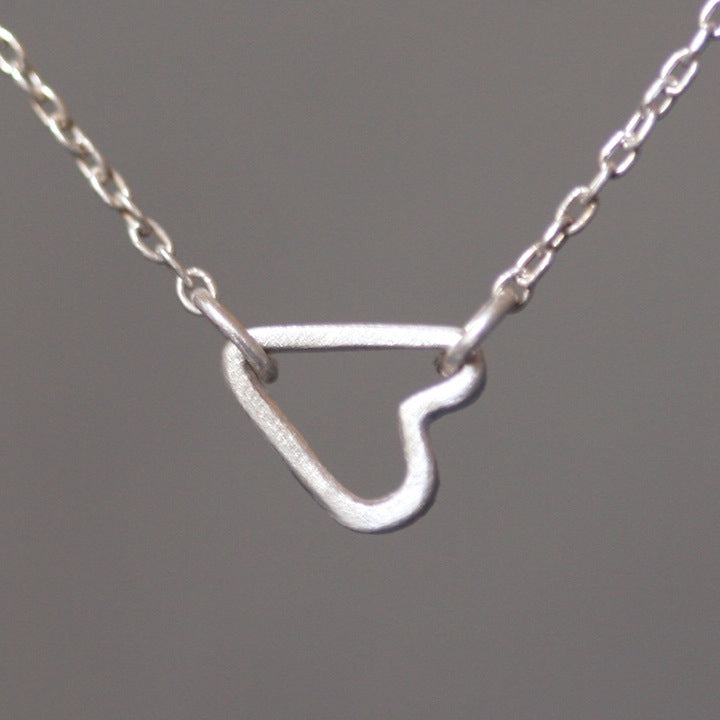 Tiny Sideways Heart Necklace in Sterling Silver - Michelle Chang
