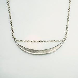 Sideway Crescent Moon Necklace necklace sideway-crescent-moon-necklace 14" / Sterling Silver,15" / Sterling Silver,16" / Sterling Silver,17" / Sterling Silver,18" / Sterling Silver