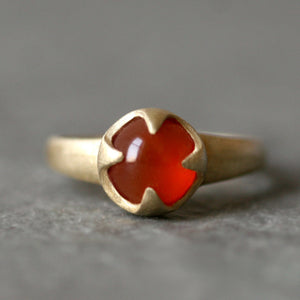 Thorny Cab Ring in Brass with Carnelian rings,nature/organic thorny-cab-ring-in-brass-with-carnelian 5,5.5,6,6.5,7,7.5,8