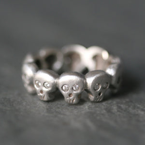 Baby Skull Band Ring in Sterling Silver with Diamonds skulls,HALLOWEEN,rings,for men baby-skull-band-ring-in-sterling-silver-with-diamonds 4,4.5,5,5.5,6,6.5,7,7.5,8,8.5,9,9.5,2,2.5,3,3.5,10,10.5,11,11.5,12