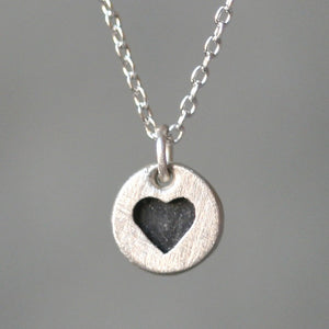 Black Heart Necklace in Sterling Silver hearts,necklaces black-heart-necklace-in-sterling-silver 16",17",18"
